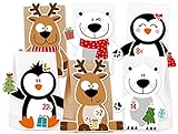 KuschelICH Adventskalender zum Befüllen Eisbär Rentier Pinguin - mit Stickern zum Gestalten und selber Basteln - wiederverwendbar (X-Mas-Friends)