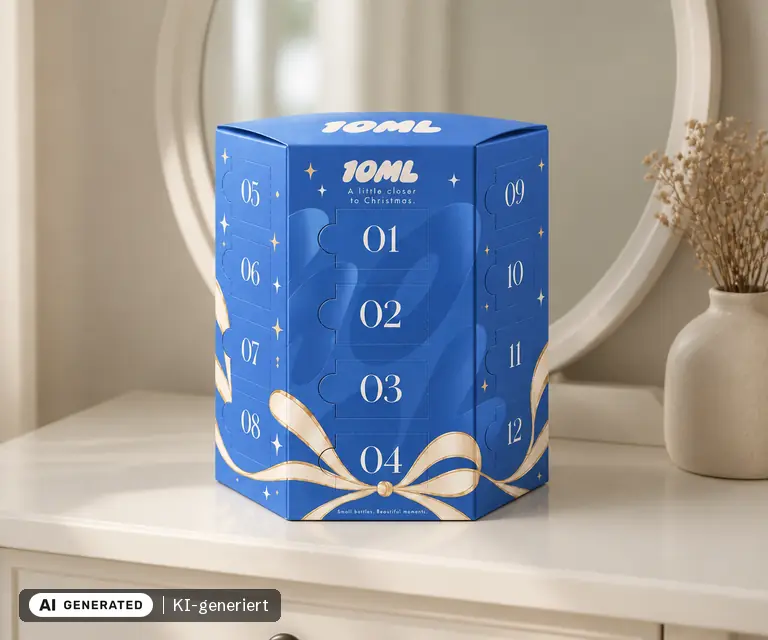 KI-generierte Illustration: 10ML Parfum-Adventskalender 2026 für ihn, 24 Türchen