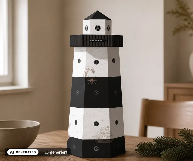 KI-generierte Illustration: Ankerkraut Premium Gewürz Adventskalender, 24 Türchen
