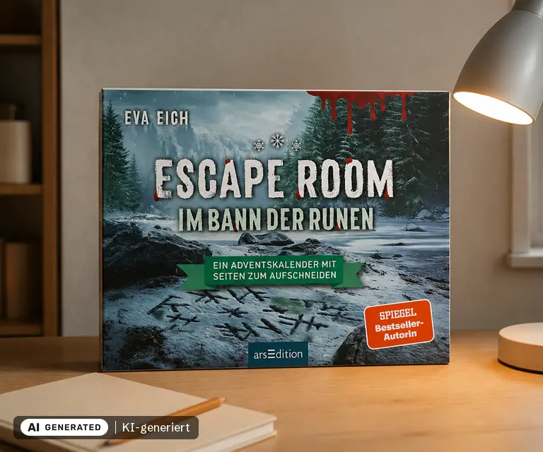 KI-generierte Illustration: Escape Room. Im Bann der Runen (ars edition), 24 Türchen