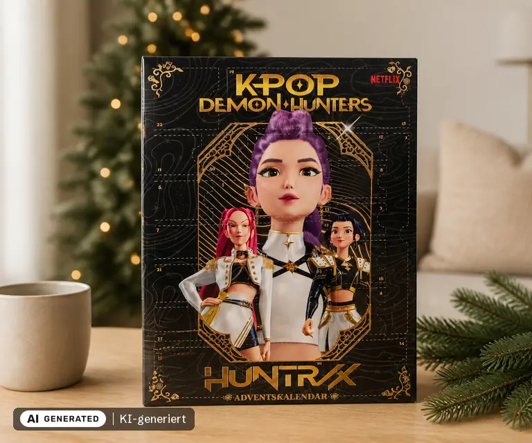 KI-generierte Illustration: KPop Demon Hunters Adventskalender Classic 2026 (Cinereplicas), 24 Türchen