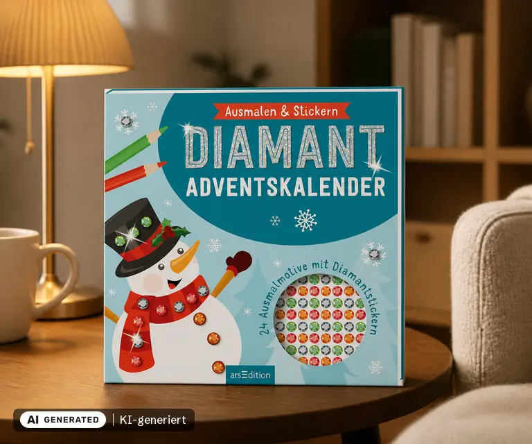 KI-generierte Illustration: Diamant-Adventskalender, 24 Türchen