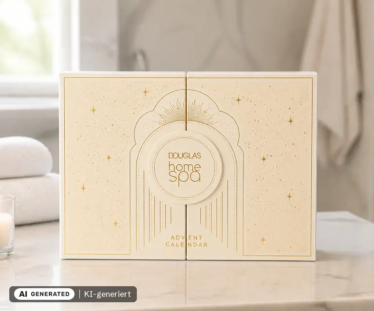 KI-generierte Illustration: Douglas Collection Home Spa Adventskalender 2026, 24 Türchen