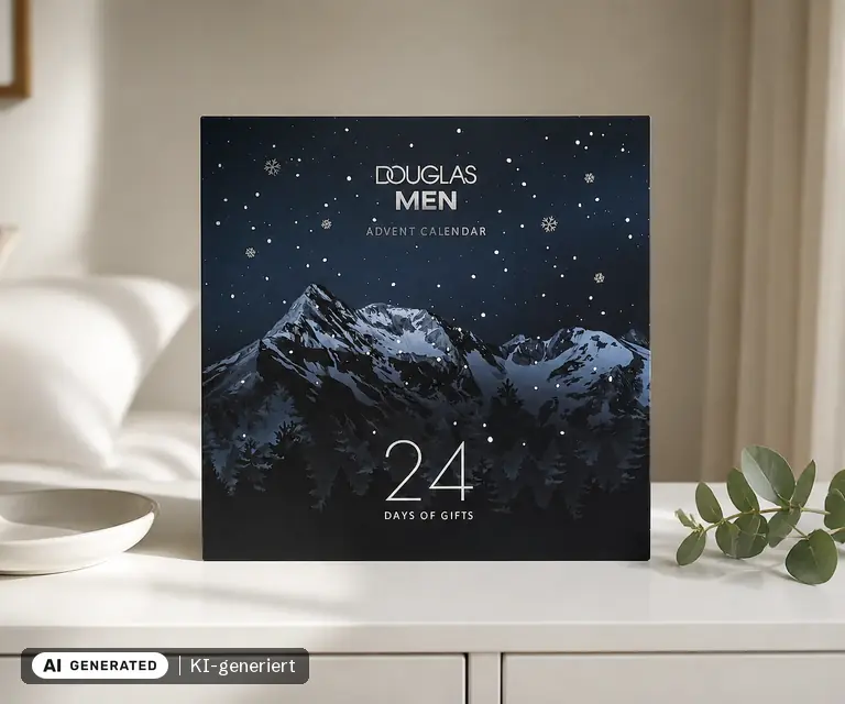 KI-generierte Illustration: Douglas Collection Men Pflege-Adventskalender 2026, 24 Türchen