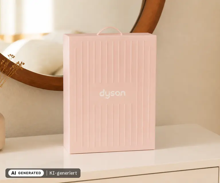 KI-generierte Illustration: Dyson Beauty Adventskalender 2026, 12 Türchen