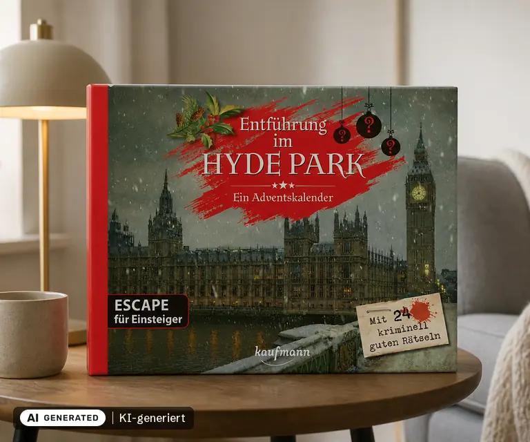 KI-generierte Illustration: Entführung im Hyde Park - Ein Escape-Adventskalender für Einsteiger, 24 Türchen