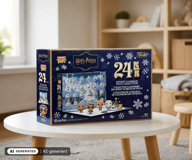 KI-generierte Illustration: Funko Pocket POP! Countdown-Kalender Harry Potter, 24 Türchen