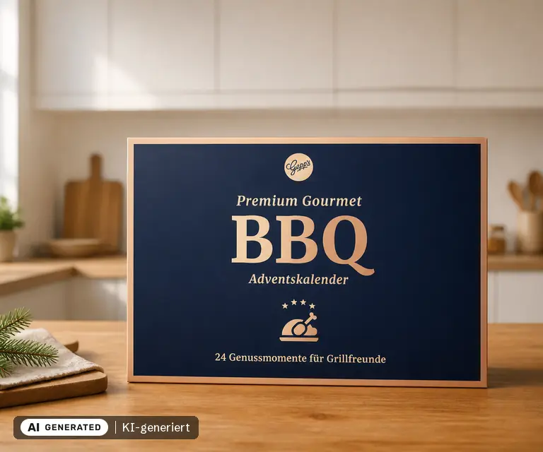 KI-generierte Illustration: Gepp's Grill Adventskalender 2026, 24 Türchen
