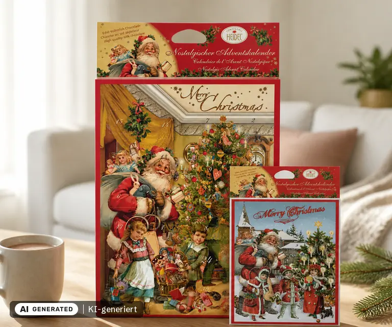 KI-generierte Illustration: Heidel 'Weihnachts-Nostalgie' Adventskalender, 24 Türchen