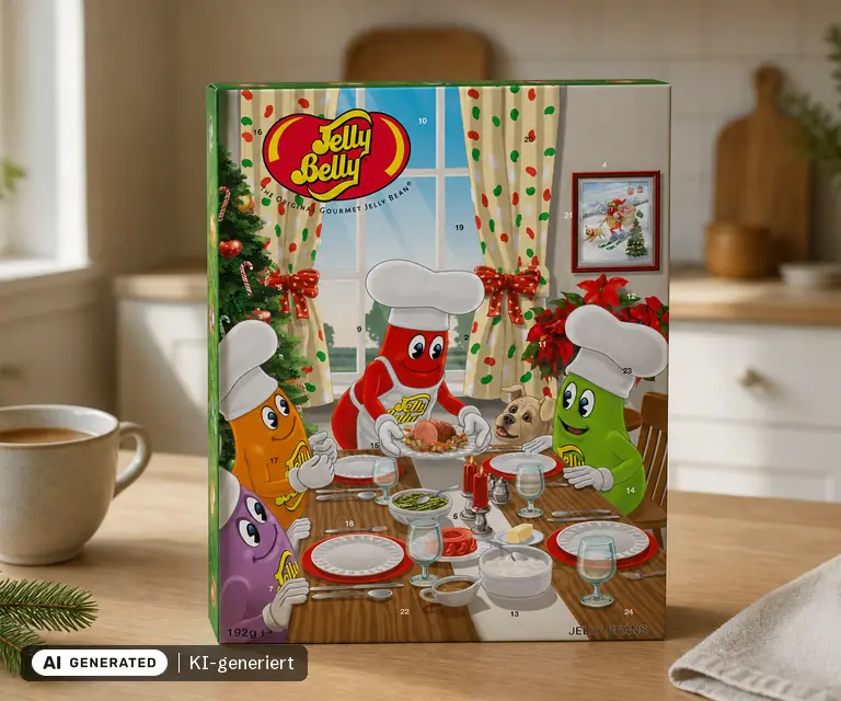 KI-generierte Illustration: Jelly Belly Adventskalender