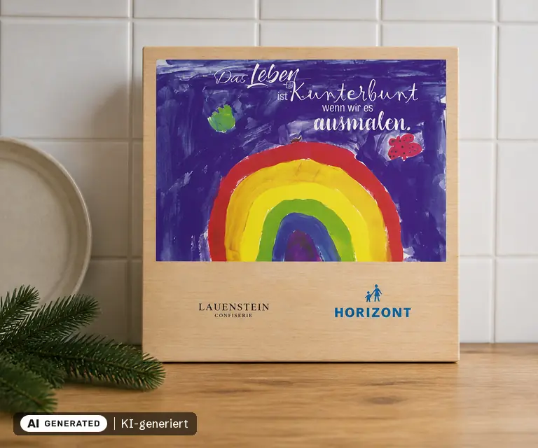 KI-generierte Illustration: Lauensteiner Adventskalender "HORIZONT", 24 Türchen