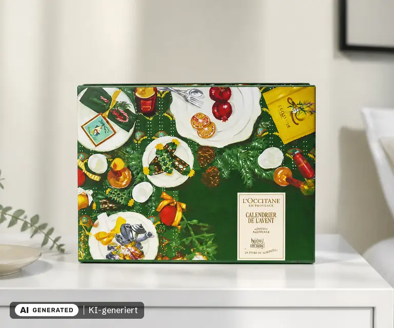 KI-generierte Illustration: L'Occitane Adventskalender 2026 Klassische Edition, 24 Türchen