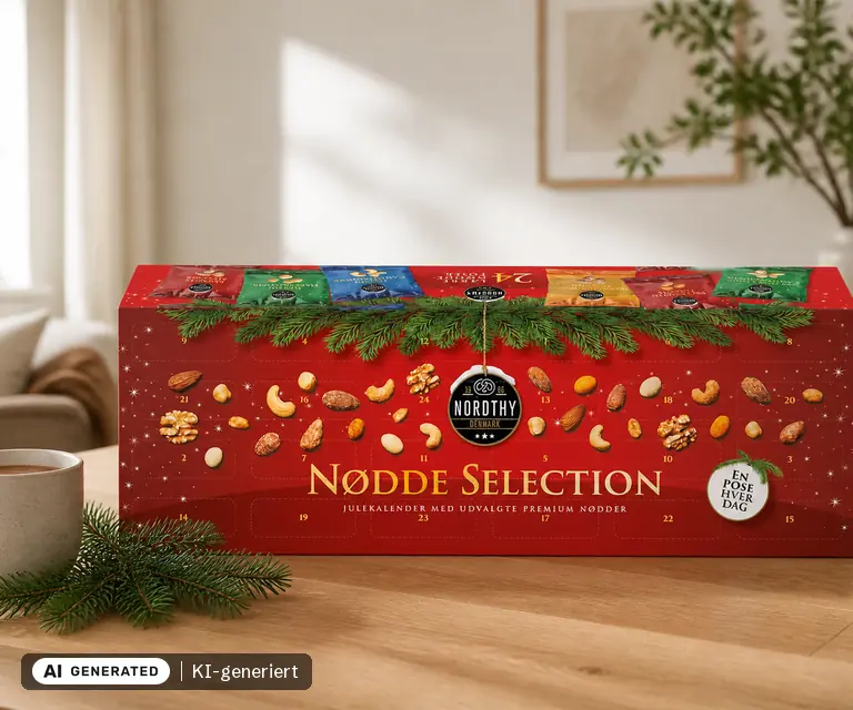KI-generierte Illustration: Nordthy Nødde Selection Adventskalender, 24 Türchen