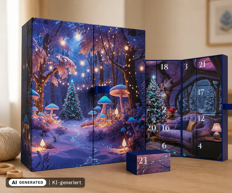KI-generierte Illustration: Picmondoo Diamond Painting Adventskalender 2026 Limited Edition, 24 Türchen