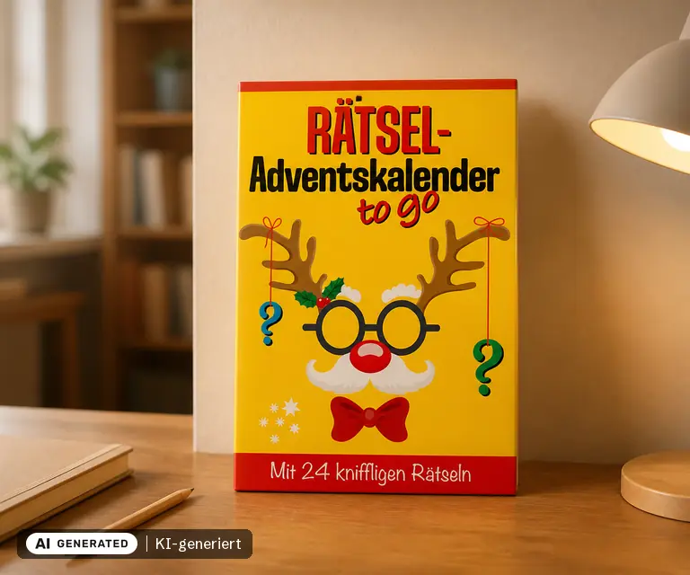 KI-generierte Illustration: Rätseladventskalender to go 7, 24 Türchen