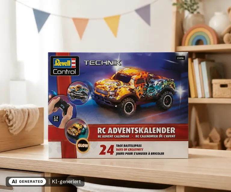 KI-generierte Illustration: Revell RC Adventskalender Christmas Driver (010569090), 24 Türchen