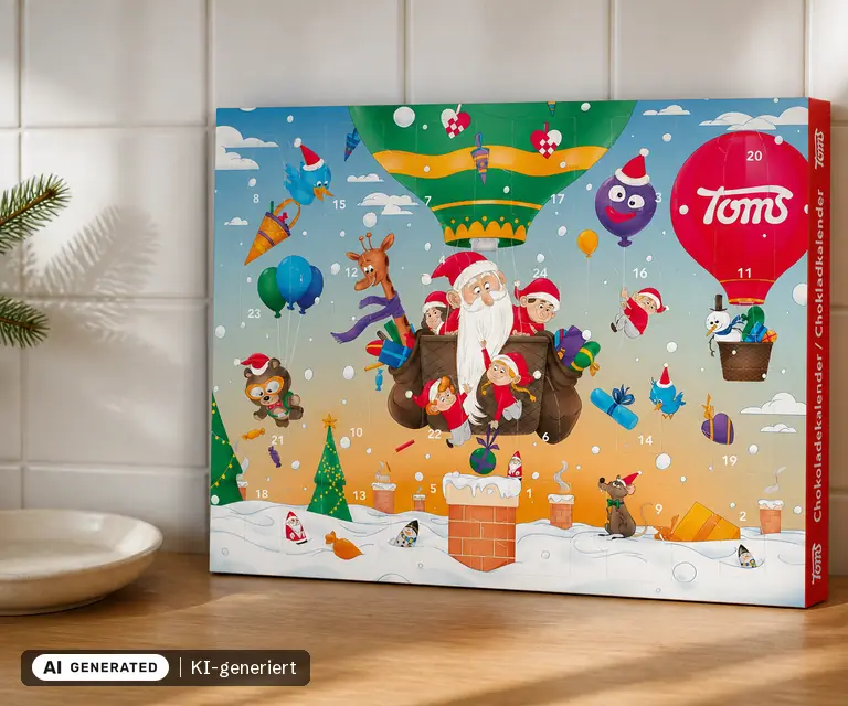 KI-generierte Illustration: Toms Adventskalender