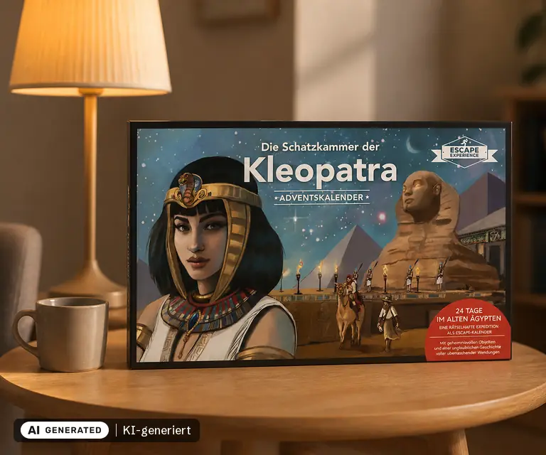KI-generierte Illustration: TOPP Escape Experience Adventskalender: Die Schatzkammer der Kleopatra (18525), 24 Türchen