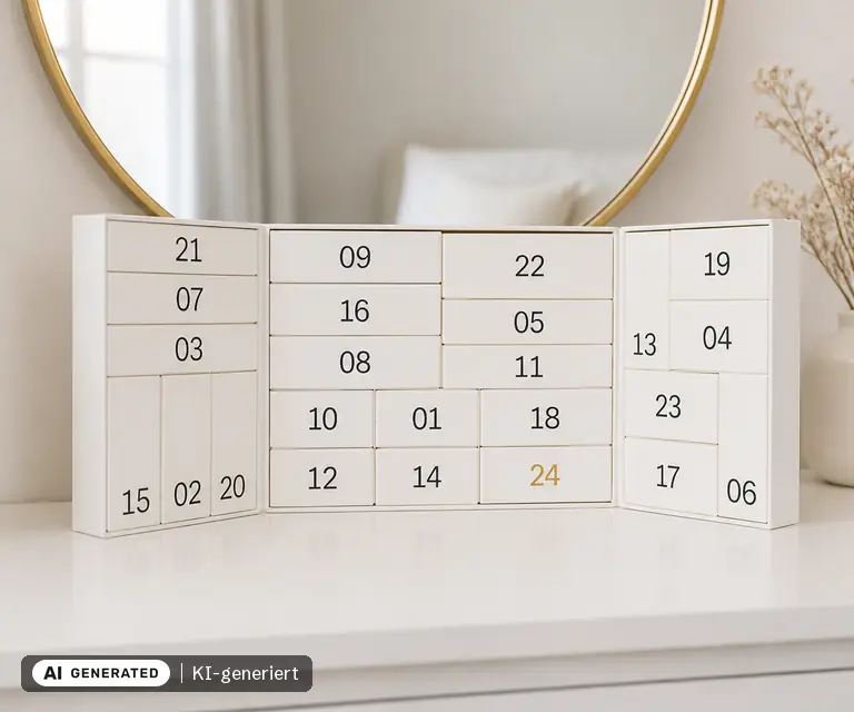 KI-generierte Illustration: Typology Adventskalender 2026, 24 Türchen
