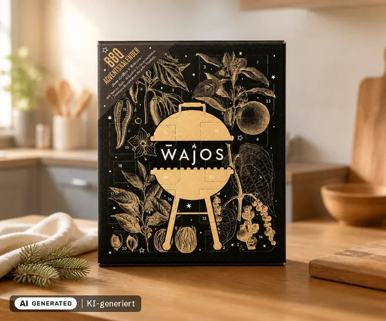 KI-generierte Illustration: Wajos (Walter Joster) BBQ Adventskalender 2026, 24 Türchen