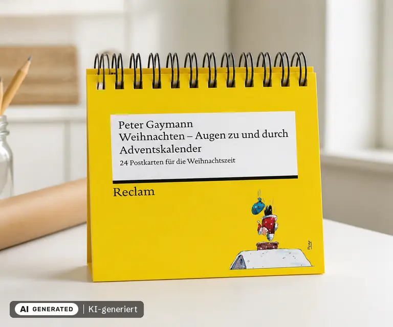 KI-generierte Illustration: Weihnachten, Augen zu und durch. Adventskalender, 24 Türchen