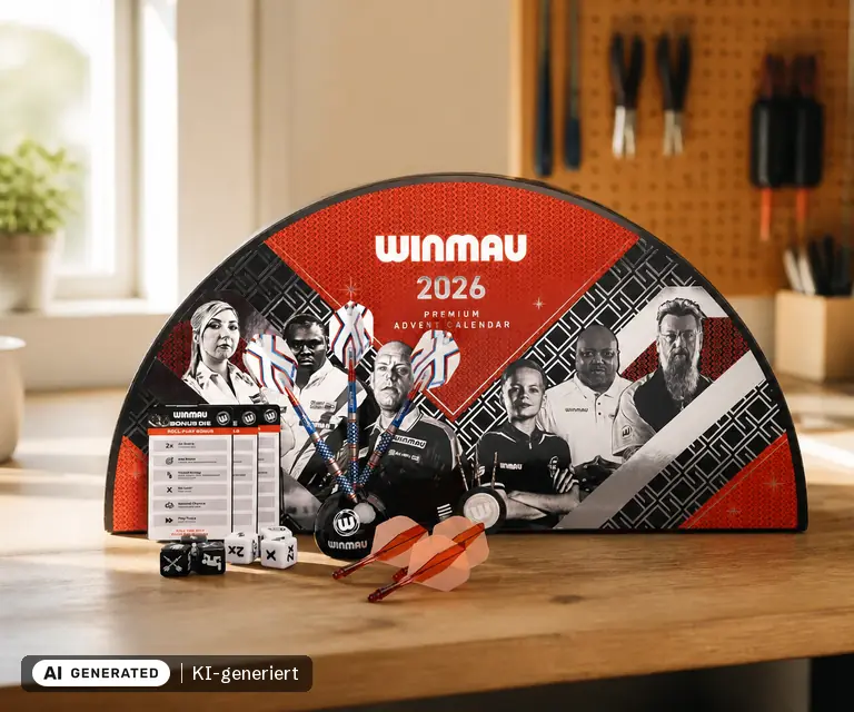 KI-generierte Illustration: Winmau Premium Advent Calendar 2026 (Z0256), 24 Türchen