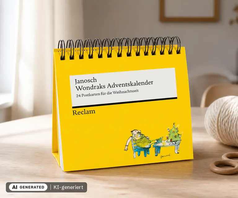 KI-generierte Illustration: Wondraks Adventskalender. 24 Postkarten für die Weihnachtszeit, 24 Türchen
